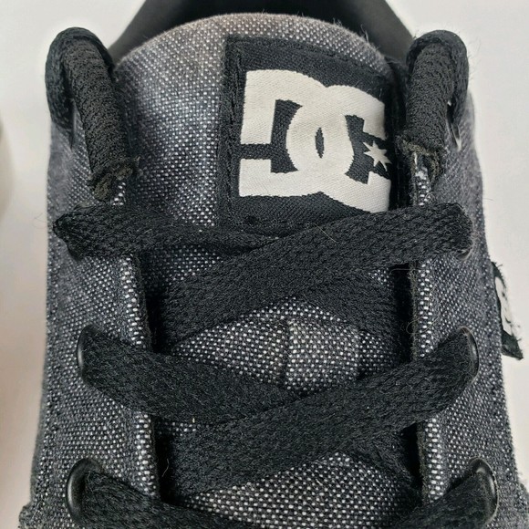 DC Mens Anvil TX SE Canvas Sneaker Black Dark Grey White ADYS300036 Size 9 - Picture 6 of 12